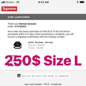 SUPREME ANKH JERSEY BALCK SIZE LARGE